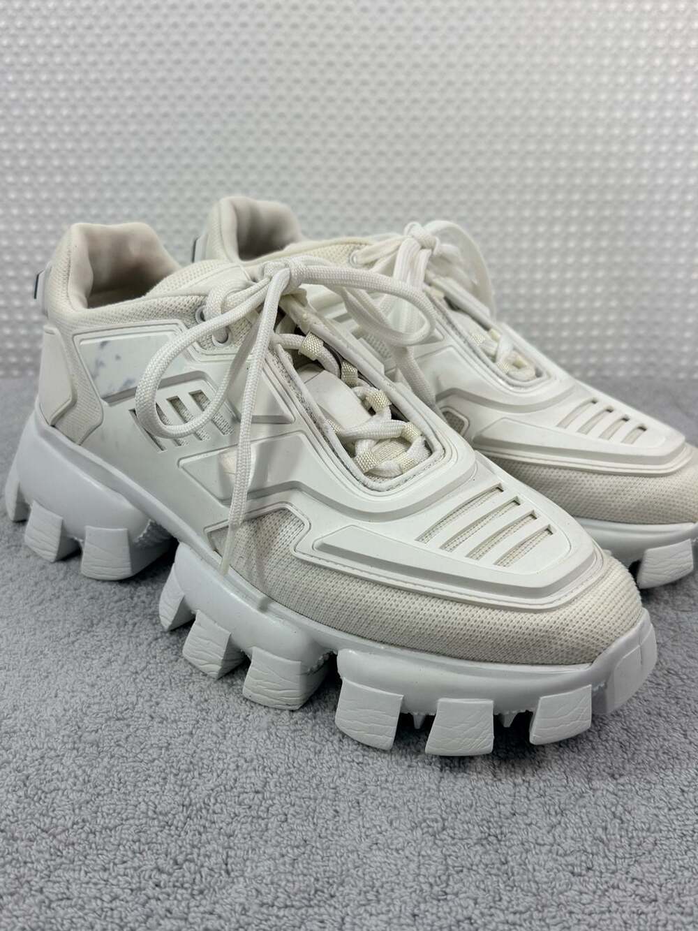 Prada Cloudbust Thunder White Technical Fabric Sneakers
